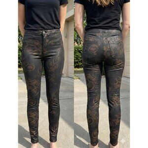 JC & JQ Jeans Women’s XL Snakeskin Python Print High Rise Skinny Stretch Pants